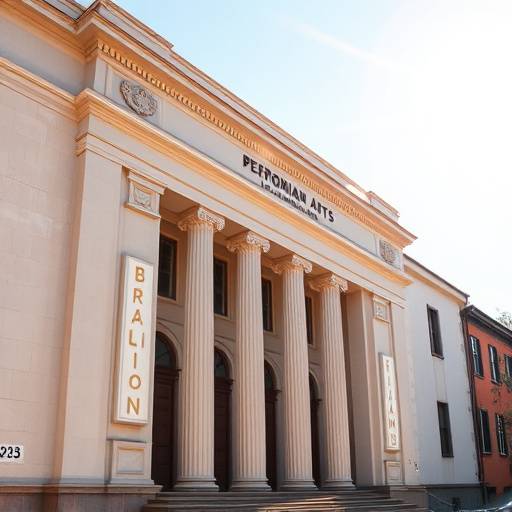 Fachada da Academia Brasileira de Artes Cênicas em um dia ensolarado